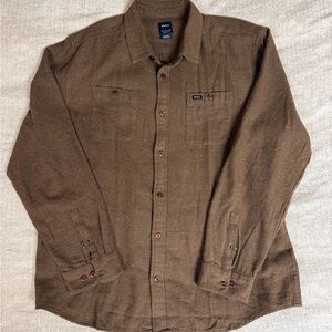 RVCA Brown Sherpa-Lined Pullover